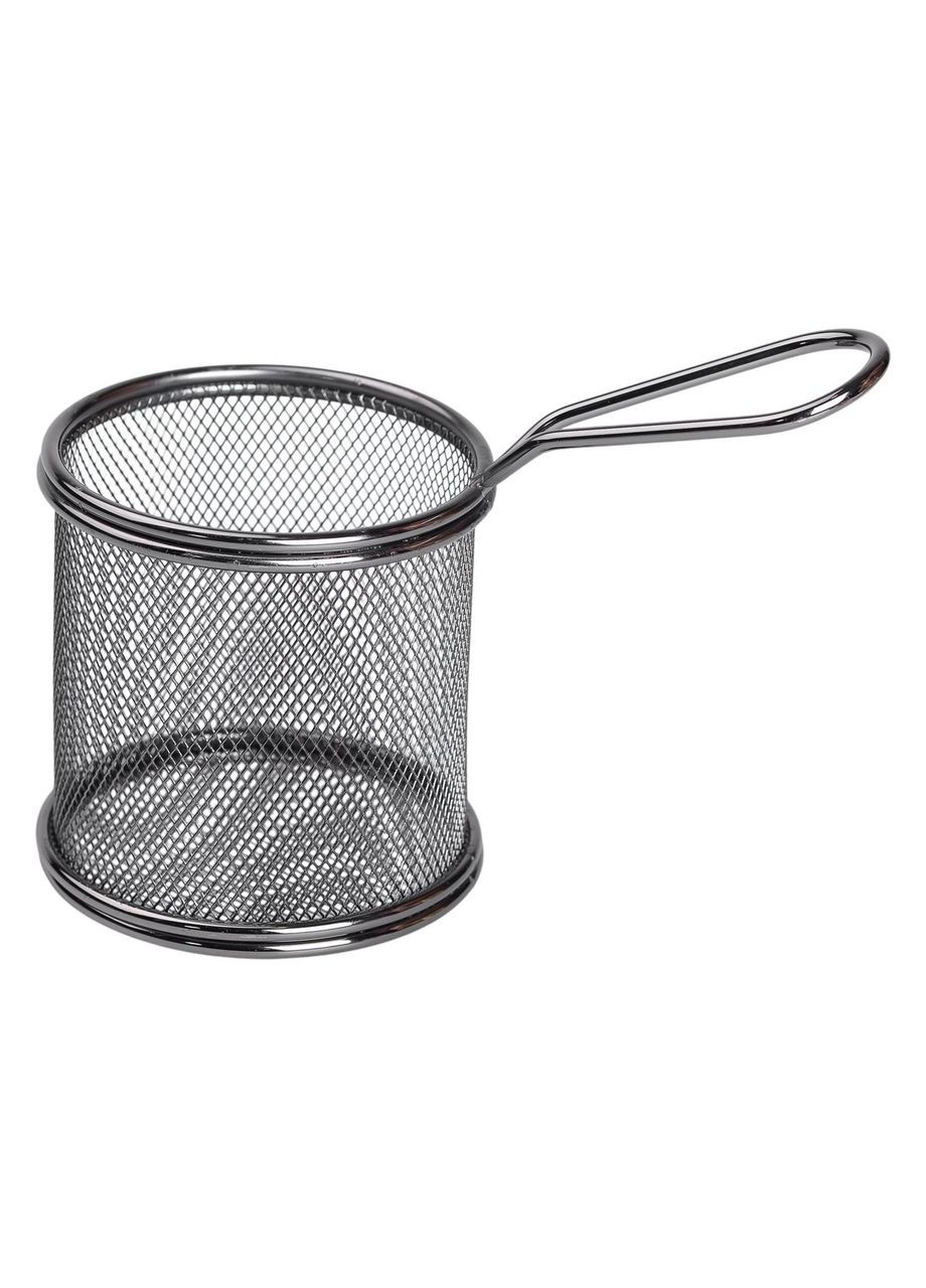 Корзина сервировочная для фри и снеков 9×9×9 см с гальваническим покрытием Черная Zhongjing (360455341)