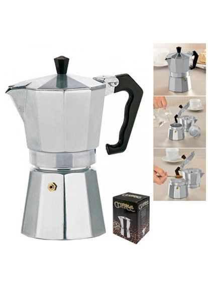 Гейзерная кофеварка TD-00436 300 мл 6 чашек серебристая Stenson (364107325)