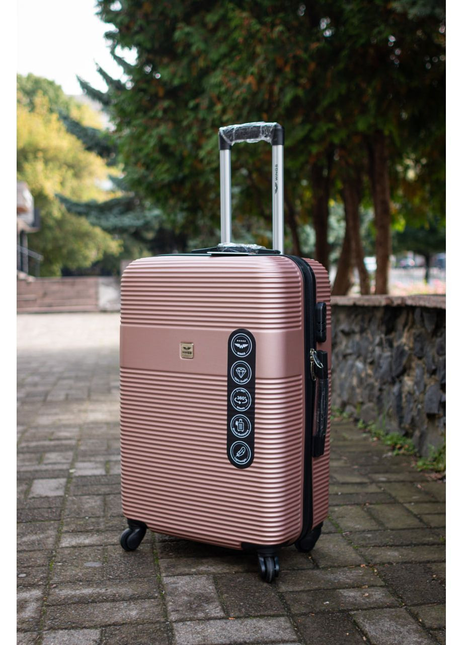 Чемодан пластиковый ручная кладь XS, цвет черный Wings 5398 (365715885)