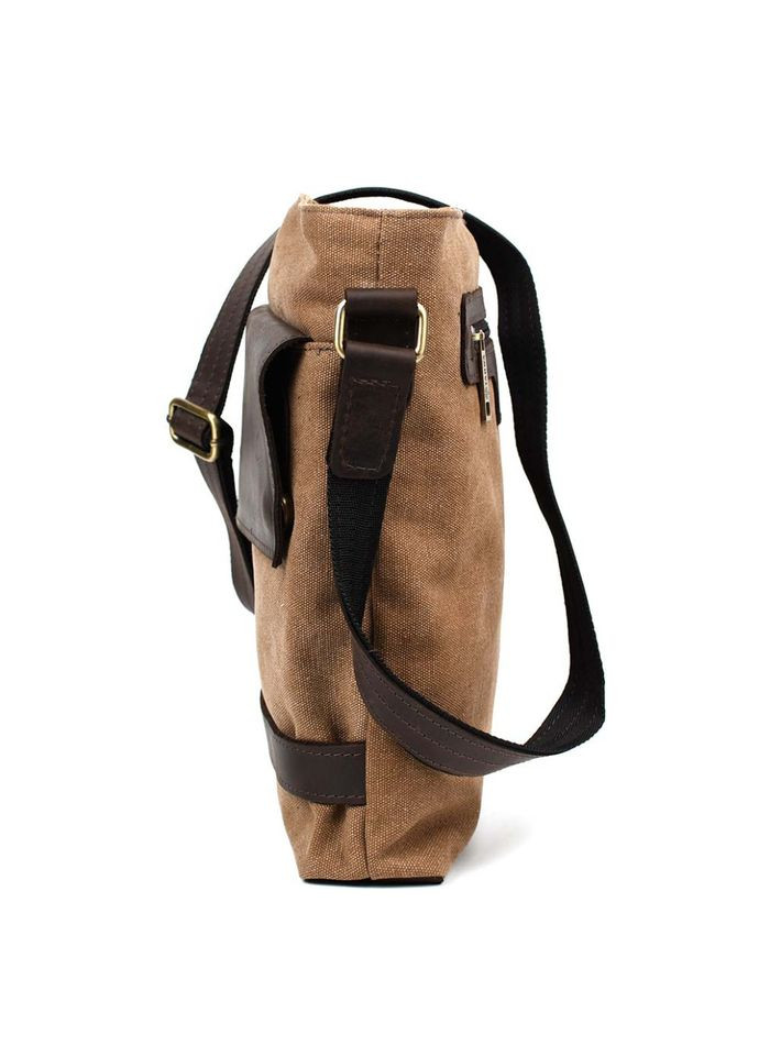 Сумка через плечо в комбинации кофейный канвас и лошадиной кожи RCc-0040-4lx TARWA (302804014)