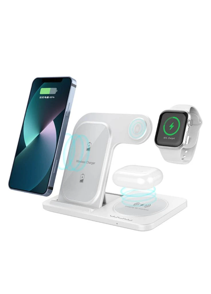 Бездротовий зарядний пристрій 3 in 1 desktop foldable wireless charger (--) WUW C250 (395473316)