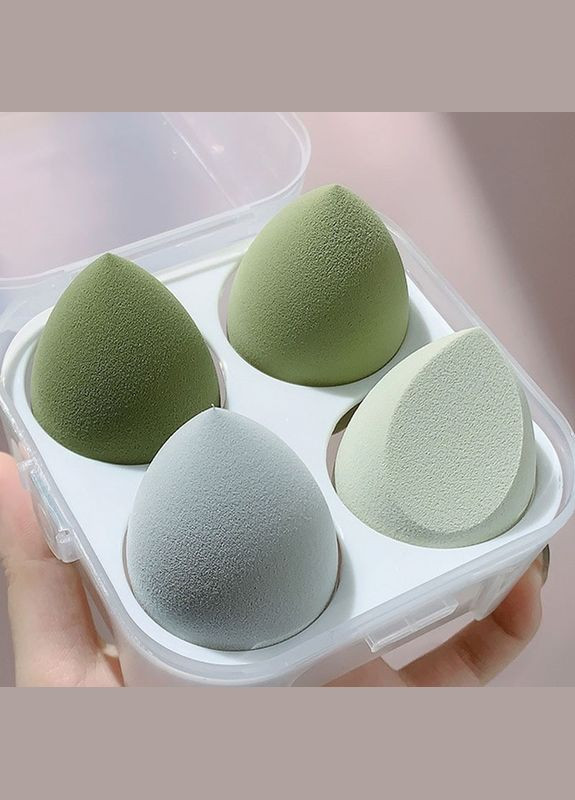Набор цветных спонжей для макияжа Mirrow (4 шт.) Зеленый (С3103069) No Brand (330778996)