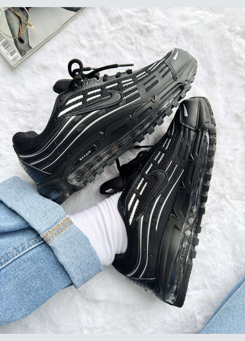 Чорні Осінні кросівки чоловічі і жіночі nike air max tl 2.5 black white | найк аір макс тл 2.5 чорні білі No Brand