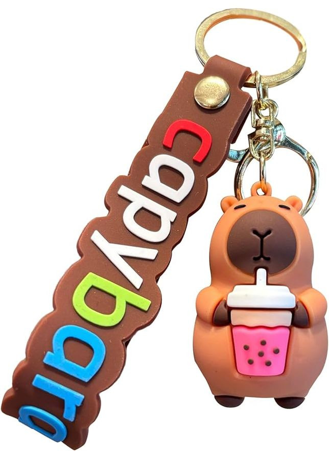 Капибара брелок capybara на ключе, на сумку фигурка игрушка антистресс подвеска 6,2 см Shantou (315634992)