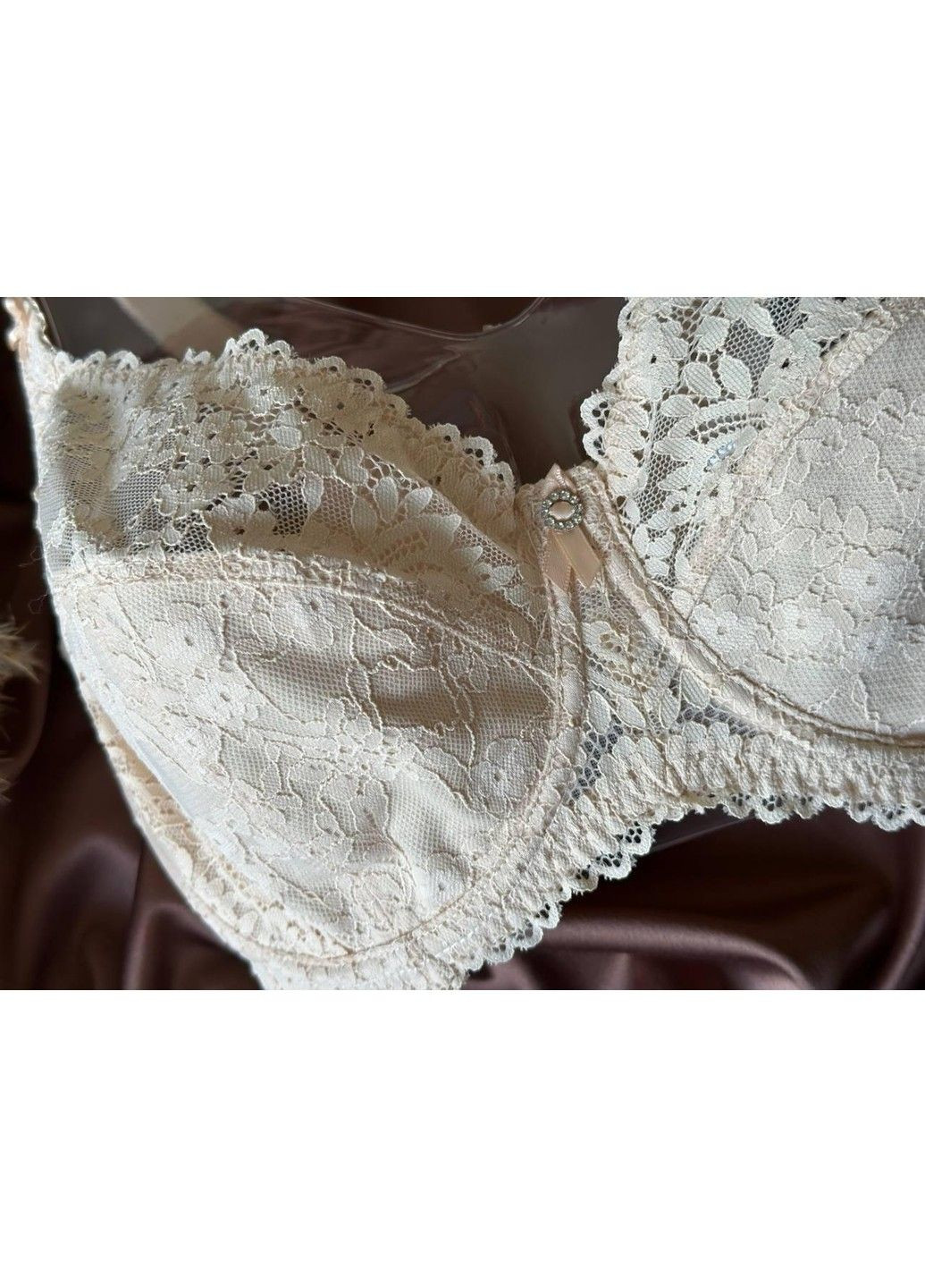 Бежевый бюстгальтер кружевной на косточках 11399 бежевый Lanny Mode