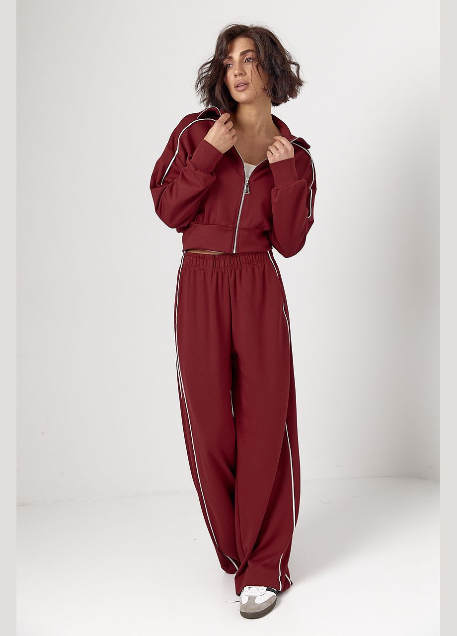 Спортивний костюм з коротким худим на блискавці і прямими штанами Lurex (319311910)