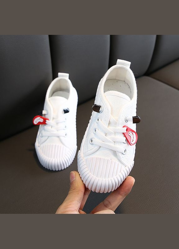 Белые всесезонные детские кеды кроссовки на эластичных шнуровках. BabyStyle