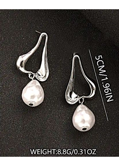 Сережки біжутерія з підвіскою намистиною No Brand (362947742)