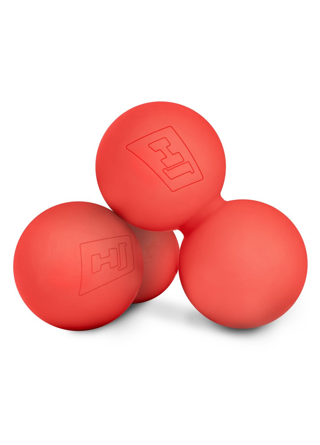 Силиконовый массажный двойной мяч 63 мм HS-S063DMB красный Hop-Sport (361952266)
