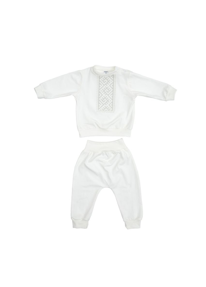 Серый костюм праздничный, с вышивкой, интерлок, р.68, серый () Twins W-124-TCW68-10