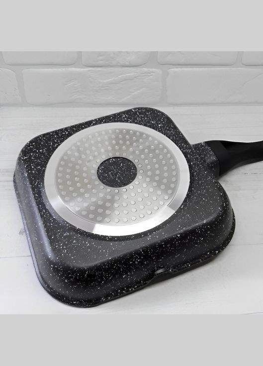Сковородагриль с крышкой с антипригарным мраморным покрытием 24 см (EB-3309) Edenberg (264649661)