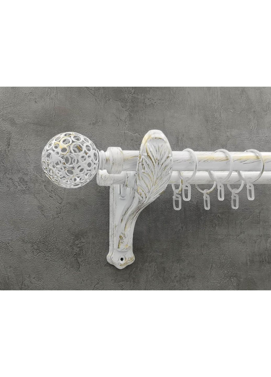 Карниз Савона гладка штанга подвійний ретро 25/19 мм 300 см Біле золото Quadrum (352780431)