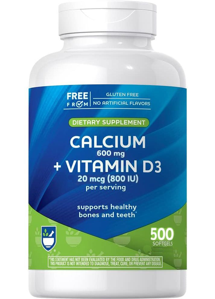 Кальций+витамин D3 Calcium 600 мг + Vitamin D3 800 IU 500 капс. No Brand (355803738)