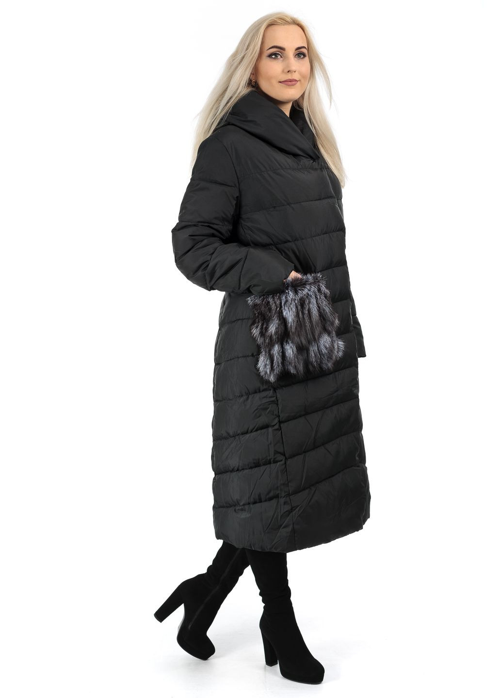 Черный зимний Пуховик КОМ.2021