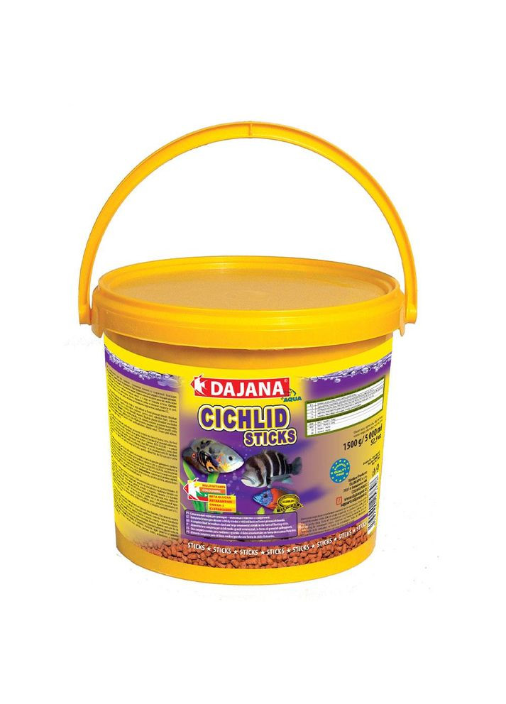Корм для крупных и средних цихлид в пелетах Dajana CICHLID STICKS 5 л/1,9 кг (8594000253648) Dajana Pet (316135313)