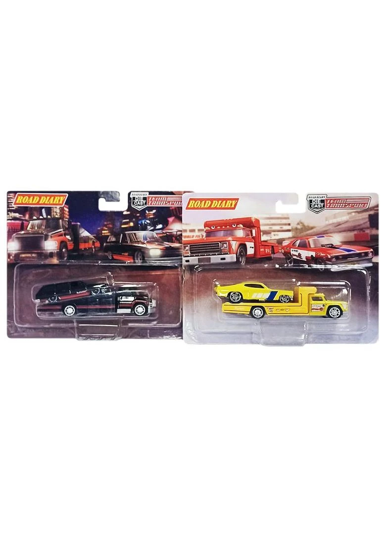 Игрушечный автовоз с гоночной машинкой металлический 1:64 Road Diary 689-11S, 3 вида, на блистере р.20,2х16,5х4см YG Toys (389888116)