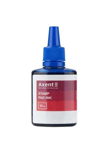 Штемпельная краска 30мл синяя (12) 7301-02-A Axent (329058159)