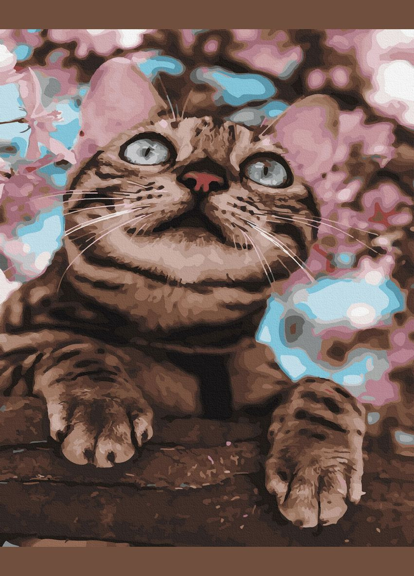 Картини за номерами Тварини 40х50 Картини по цифрах на полотні Пухнастий бешкетник Картина за номерами кіт GX45061 Rainbow Art (308987723)