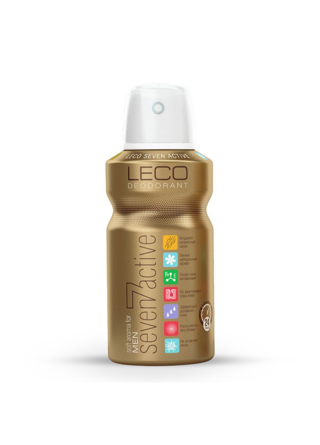 Дезодорант-антиперспірант чоловічий Seven Active for Men Gold 150 мл Leco (363978926)
