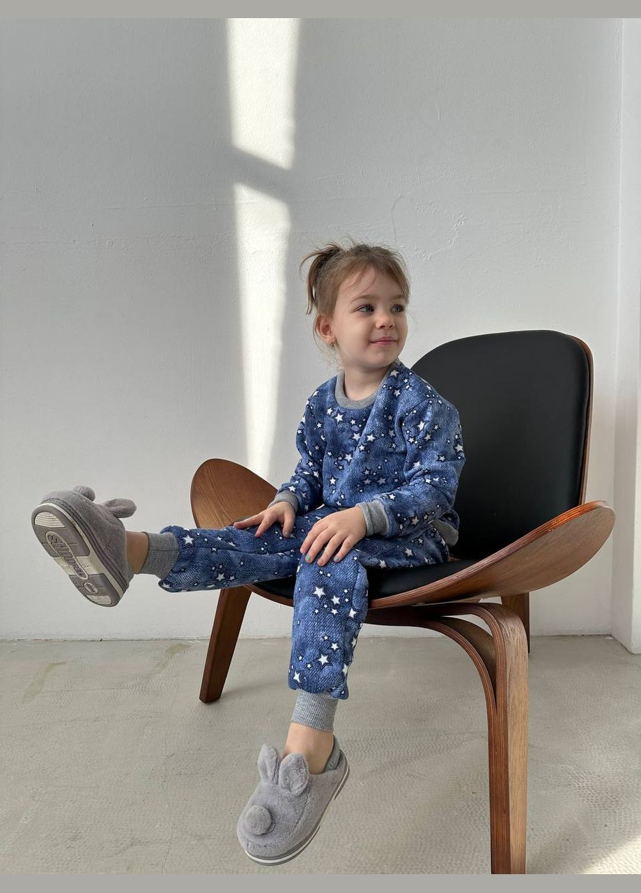 Синий демисезонный костюм детский в бельевом стиле No Brand