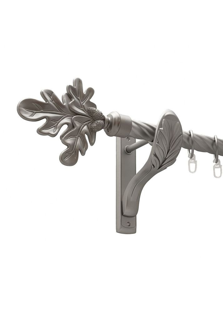 Карниз Листок Дуба металлический однорядный ретро скрученная труба Сатин 25 мм 300 см (00-00011398) ORVIT (300285504)