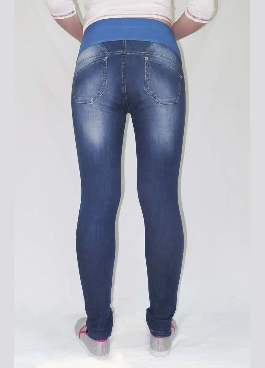 Приталені джинси для вагітних та годуючих сині з рваними ефектами To Be - (303722411)