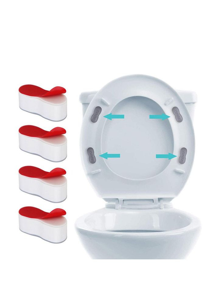 Резиновые накладки противоскользящие амортизирующие на сиденье унитаза серые 4 шт (NR0313) No Brand (371772672)