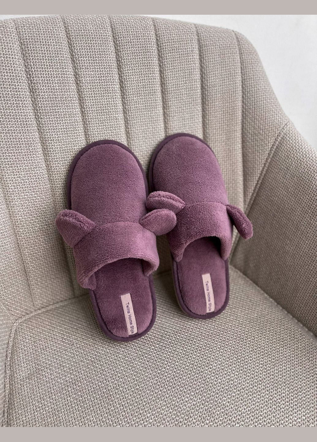 Капці домашні жіночі велюрові TEDDY фіолетові Кімнатні капці Тедді Twins (292312667)