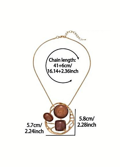 Стильне кольє з акцентним кулоном No Brand (347250691)