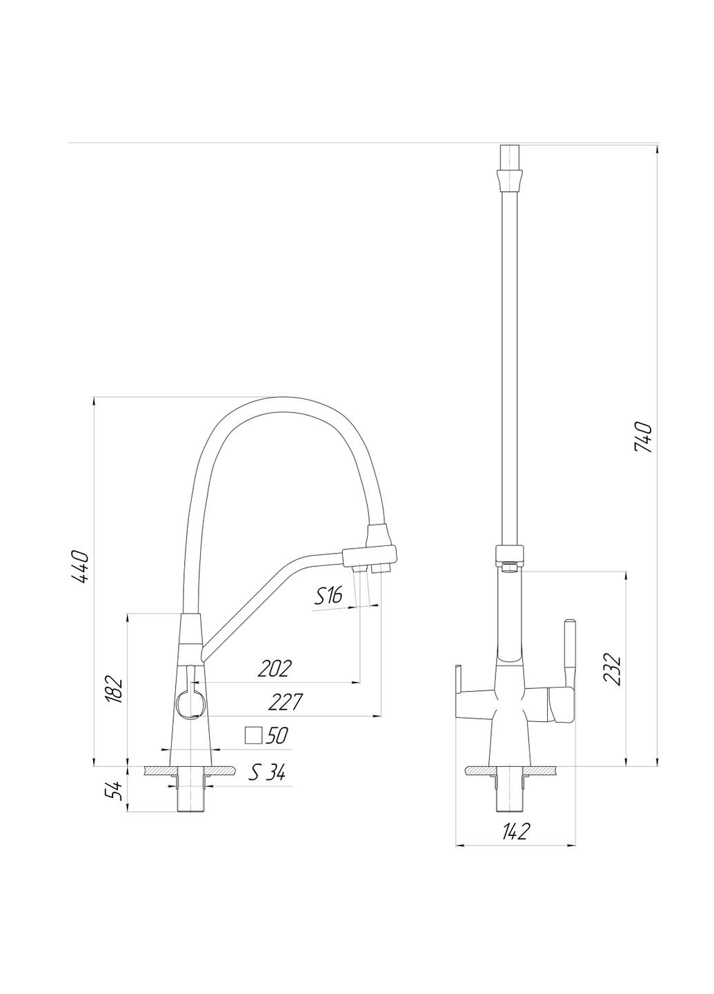 Змішувач для кухні під осмос GLLR-0700-L-04-06 гофрований на гайці латунь, Беж Globus Lux (335040527)