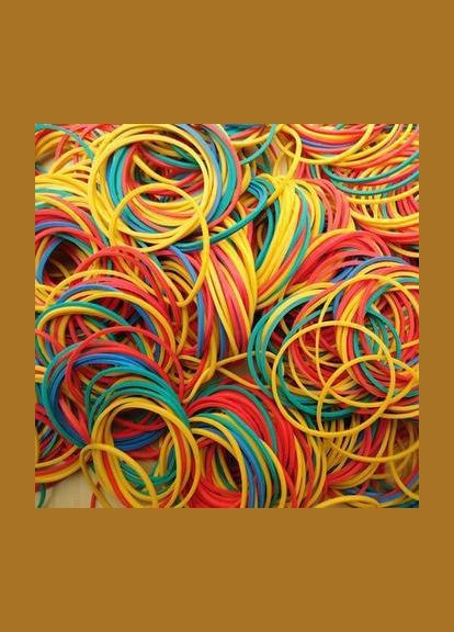 Гумки для грошей канцелярські силіконові 40 мм 500 гр 1579 шт різні кольори HM furnitura (330605616)