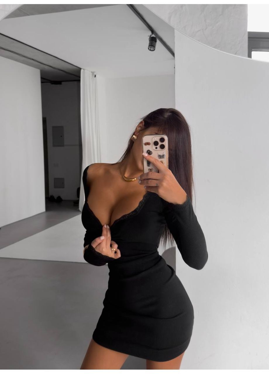 Чорна повсякденний сукня жіноча Гермес однотонна