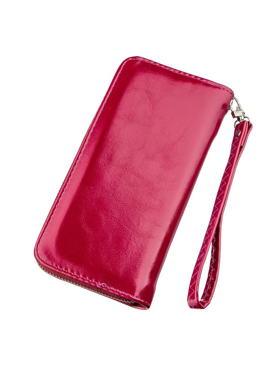 Гаманець жіночий на одну блискавку з екошкіри гладкий Малиновий 19039 KIVI (329197240)