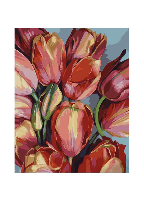 Картина по номерам ПРЕМИУМ Удивительные тюльпаны с лаком и с уровнем размером см (GS1396) Strateg (362436478)