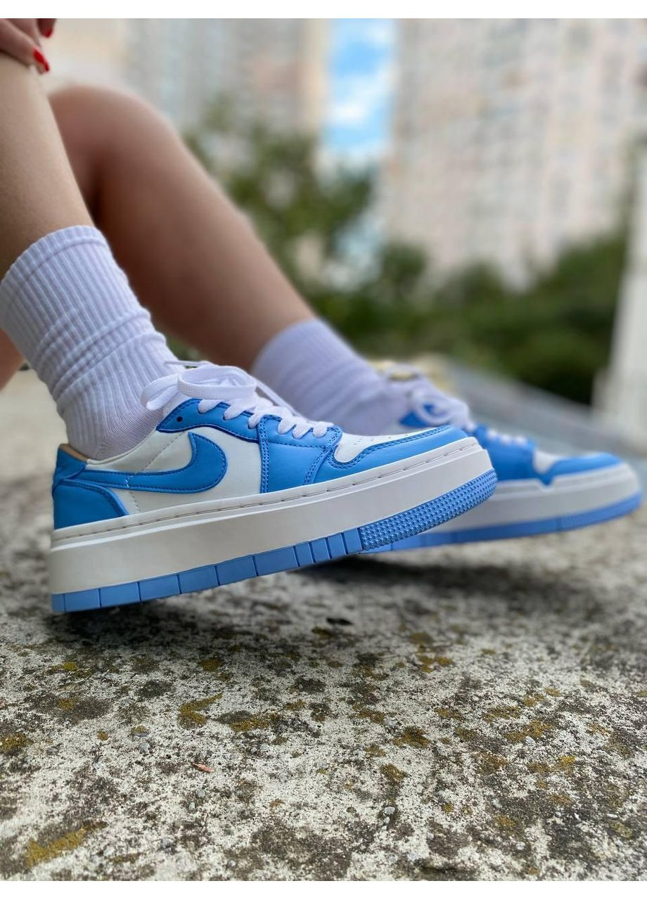Білі Осінні кросівки чоловічі nike air jordan 1 elevate low university blue dq3698-141 найк аір джордан No Brand