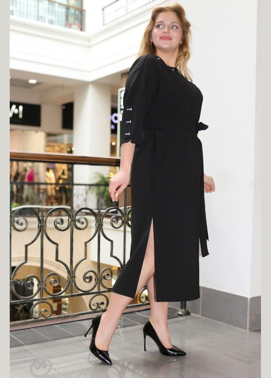 Черное повседневный платье соломия 48 черный 0405 Vlavi