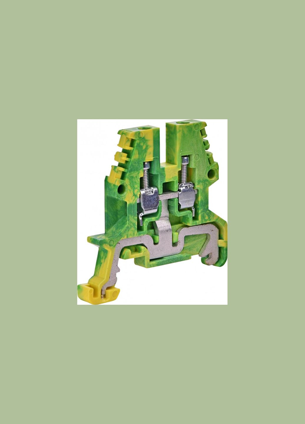 Клемма винтовая наборная заземление 24А 2,5мм.кв 50х5,5х47мм желто-зеленая [3903066] ESC-TEO.2 ETI (344543974)