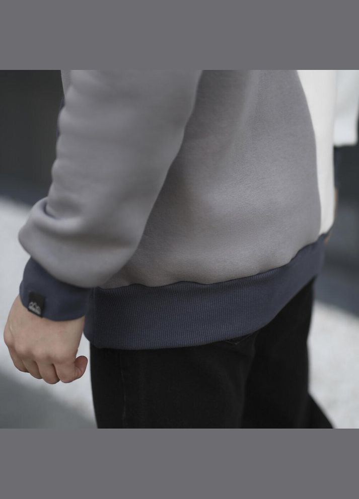 Зимове чоловіче худі на флісі сіре No Brand (345647930)