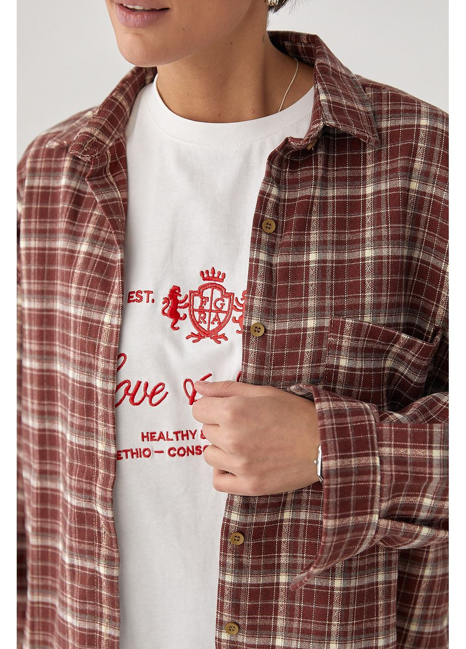 Клітчаста сорочка з накладною кишенею Lurex (369776131)