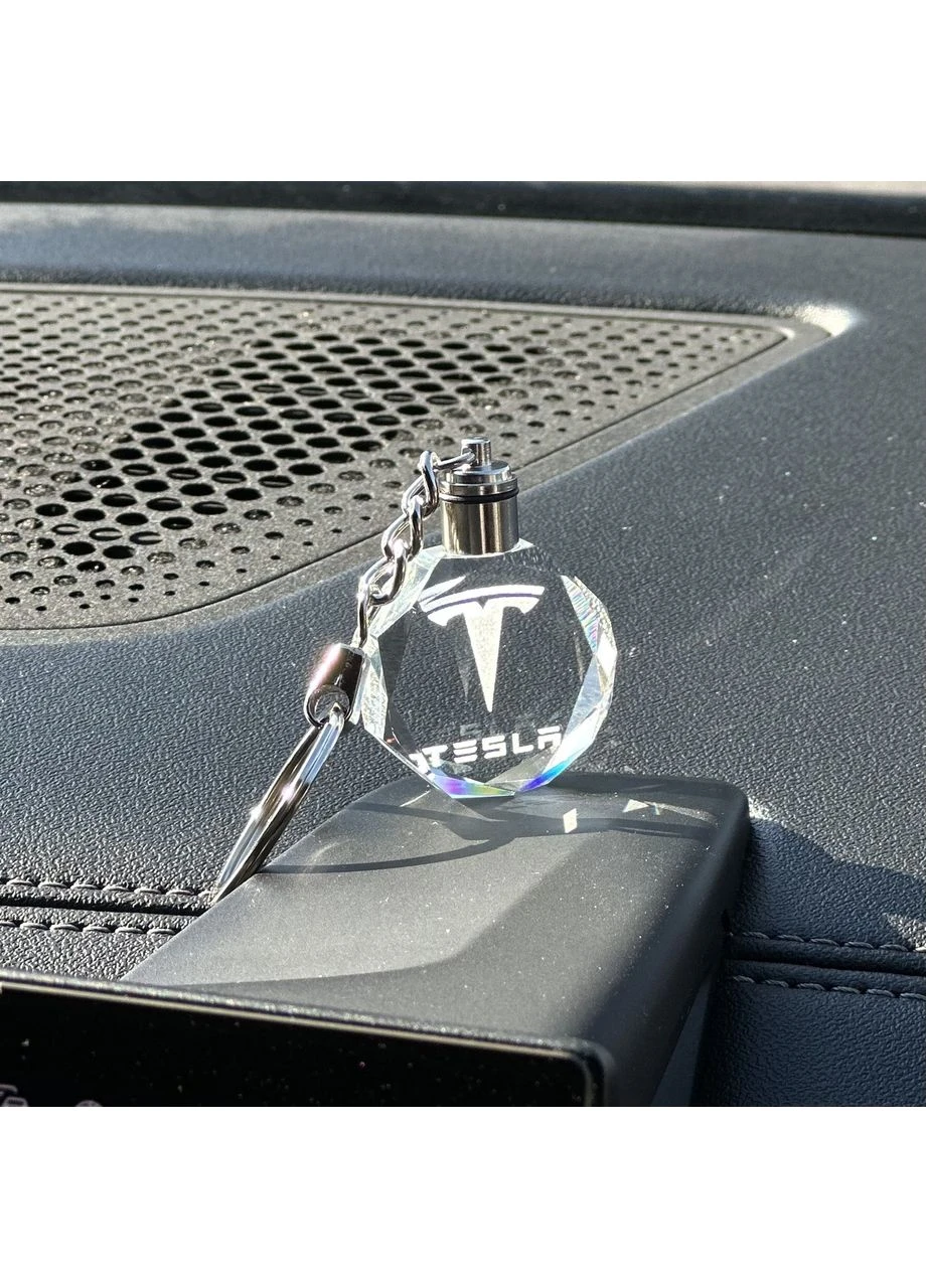 Брелок Crystal з різнокольоровою підсвіткою TESLA Hyundai (387428905)