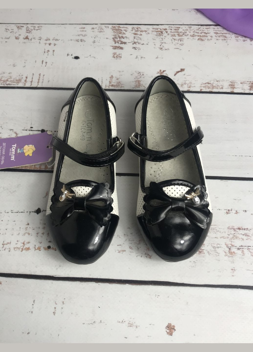 Туфлі дитячі для дівчинки ТОМ.М Чорно-білий (999) Том.М (347236202)