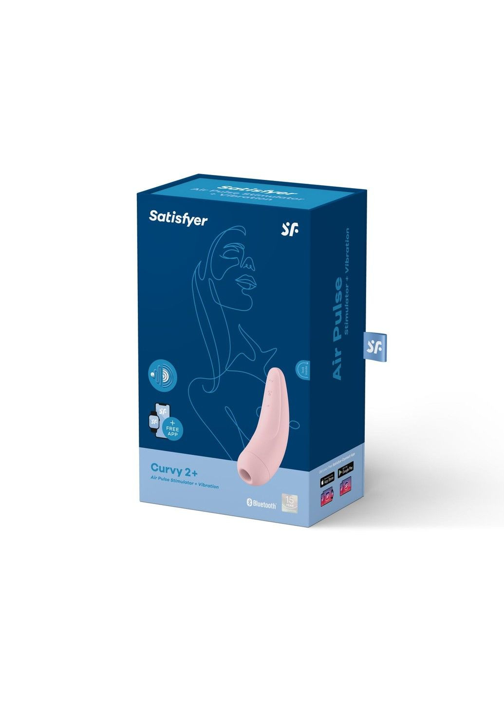 Вакуумный клиторальный стимулятор Curvy 2+ цвет: розовый (Германия) Satisfyer (315497952)