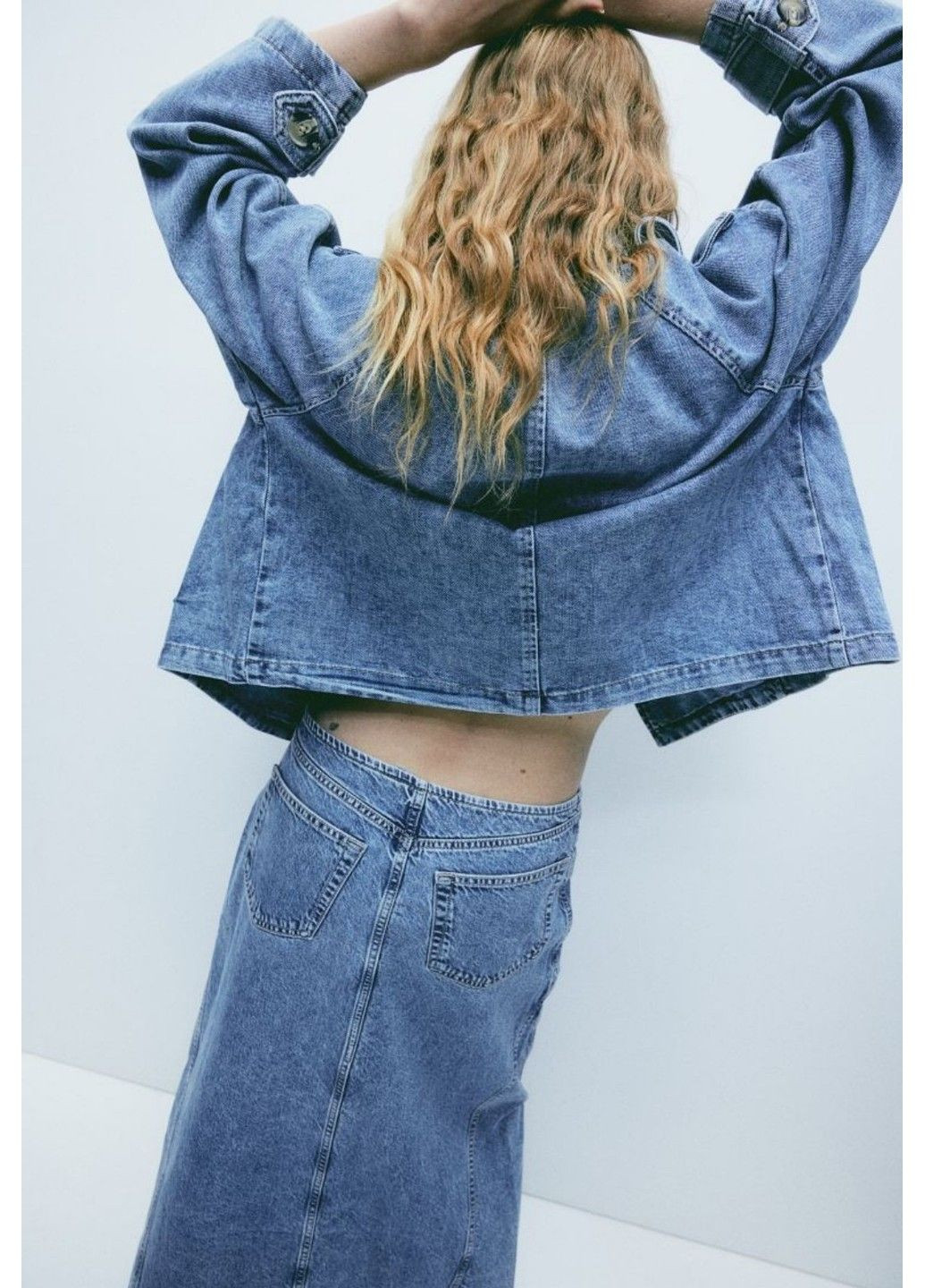 Жіноча джинсова спідниця Maxi Н&М (57303) XS Синя H&M (295263205)