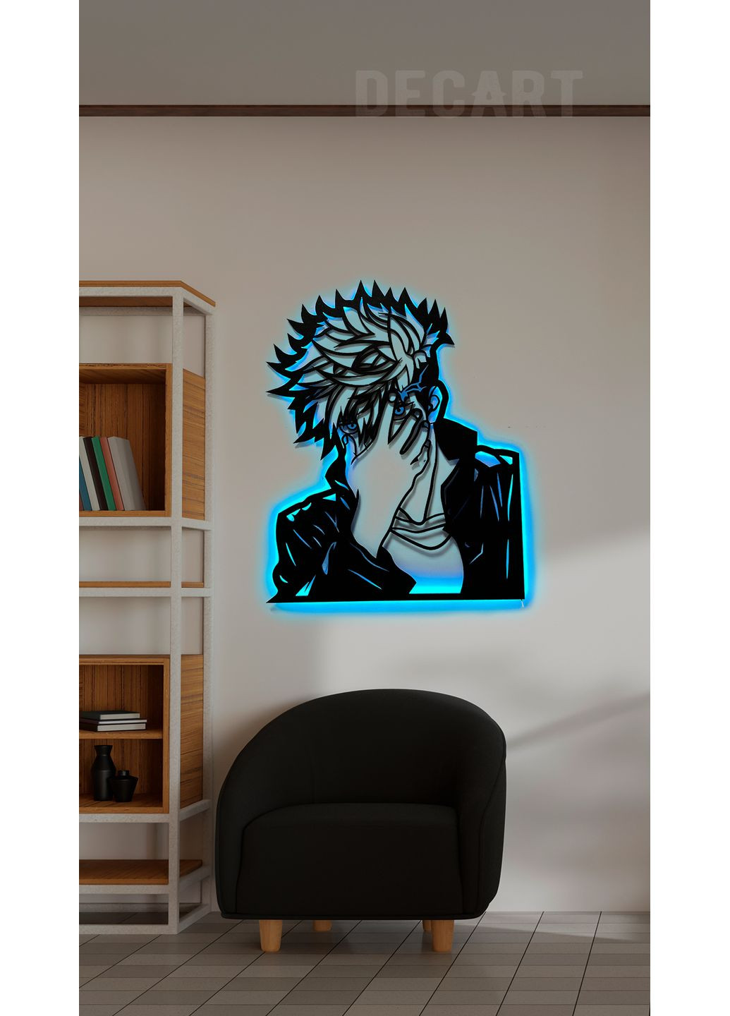 Деревянное панно на подарок Сатору Годжо 2 100х90 см Decart (360610445)