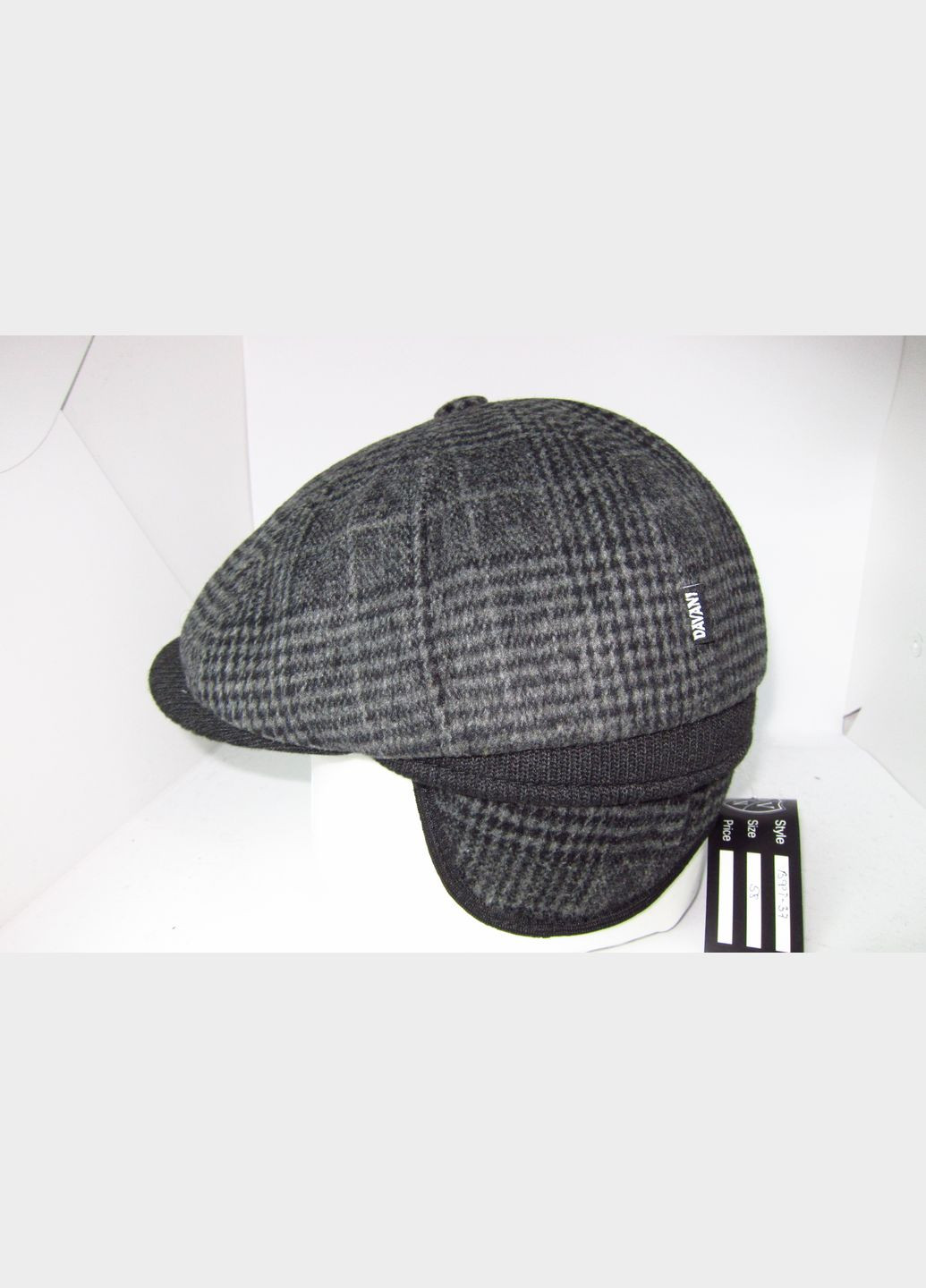 Мужская кепка восьмиклинка серая с ушками DAVANI 00122 No Brand кепка восьмиклінка (304764239)