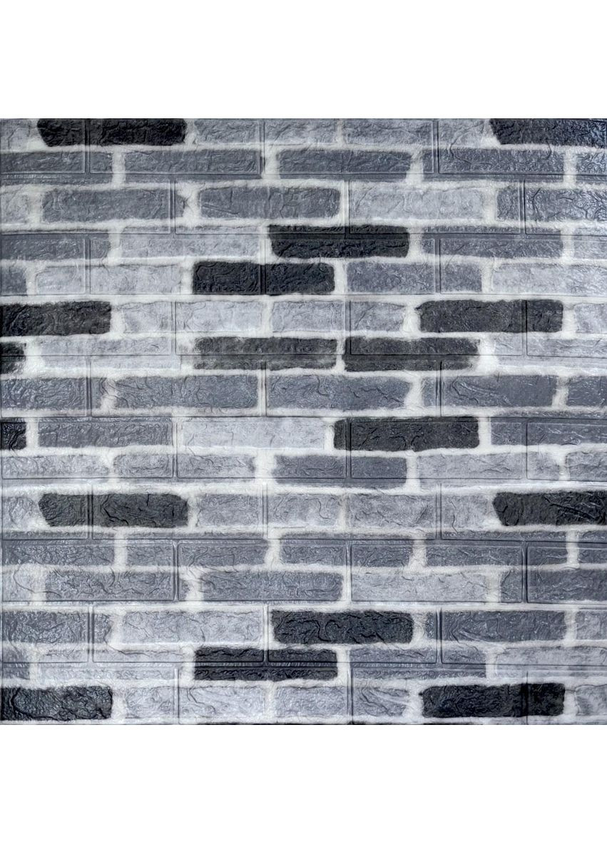 Самоклеюча 3D панель Сіра катеринославська цегла (342), 700х770х3мм 3D Loft (372982570)