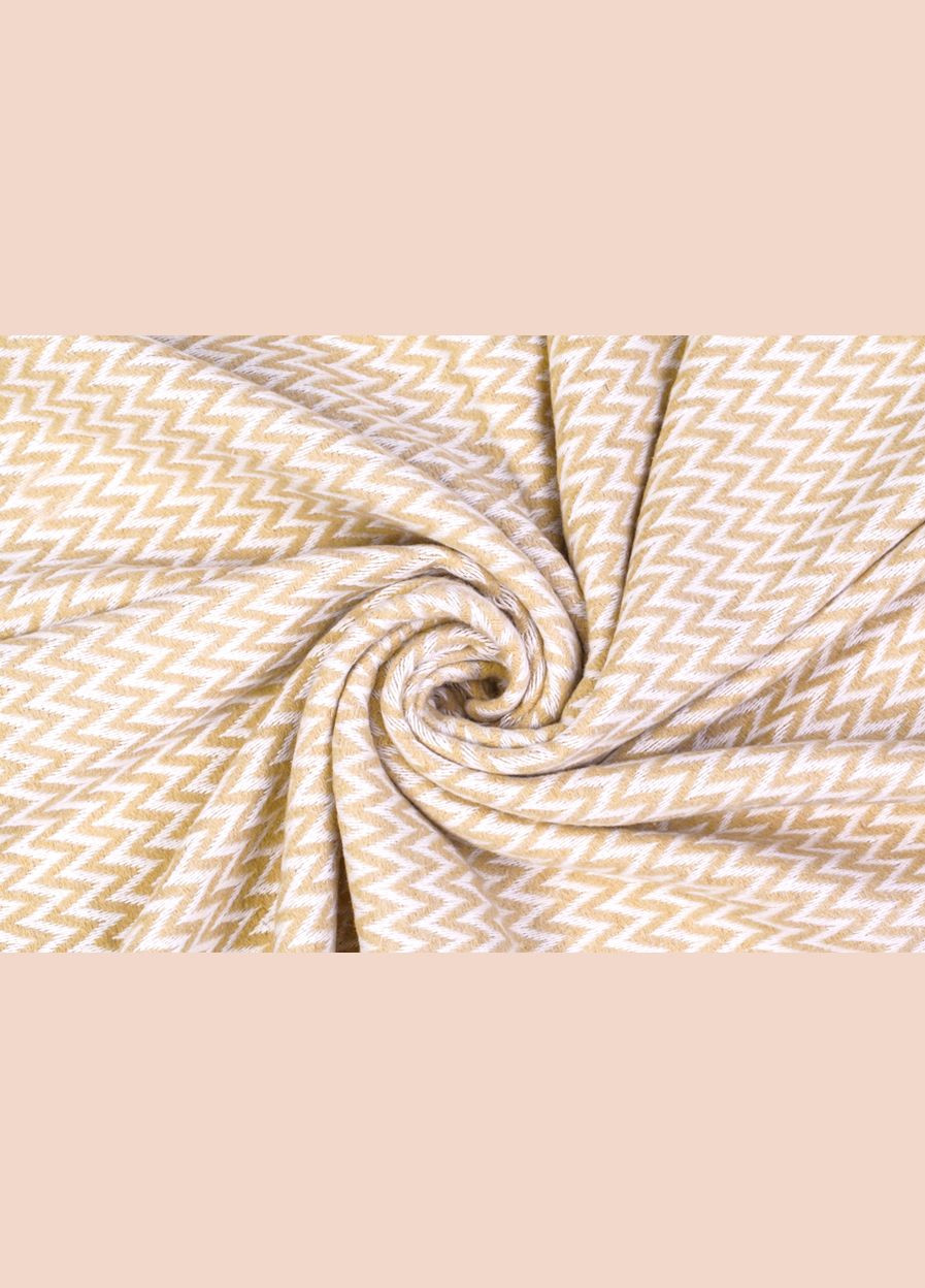 Плед хлопковый бежевый зигзаг 140 x 200 см Love You (276907780)