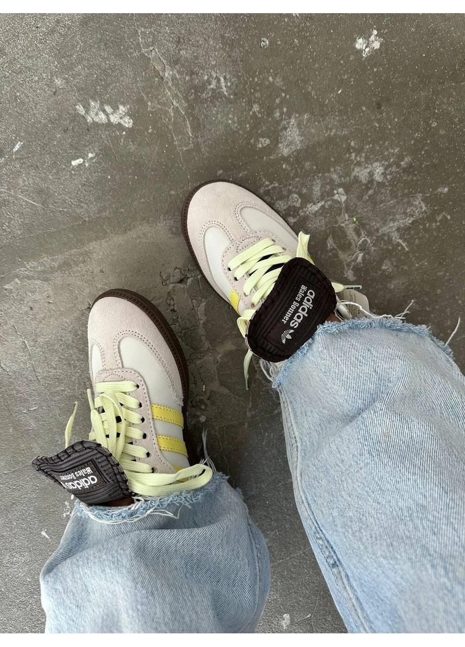 Жовті кросівки чоловічі adidas samba x wales bonner yellow адідас самба жовті демісезон No Brand
