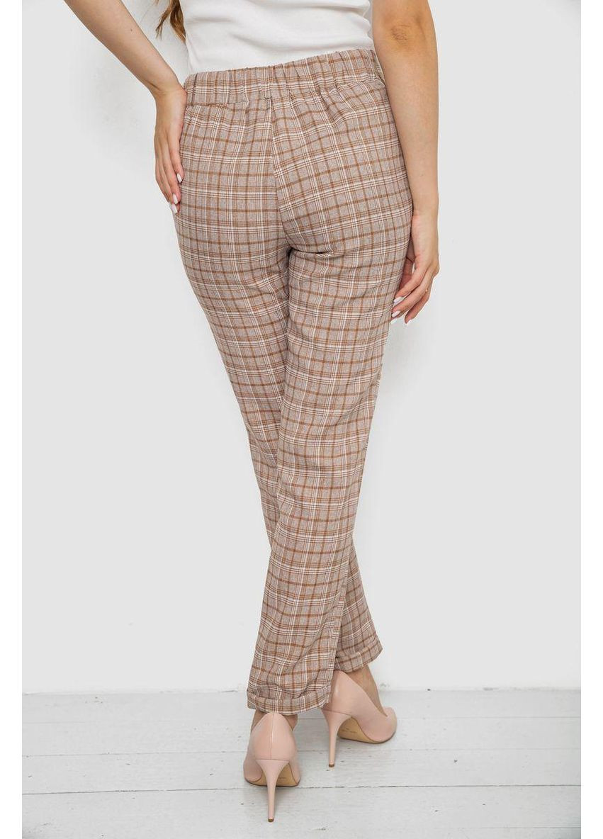 Штани жіночі в клітинку, колір моко, 238RM94 No Brand (386445044)