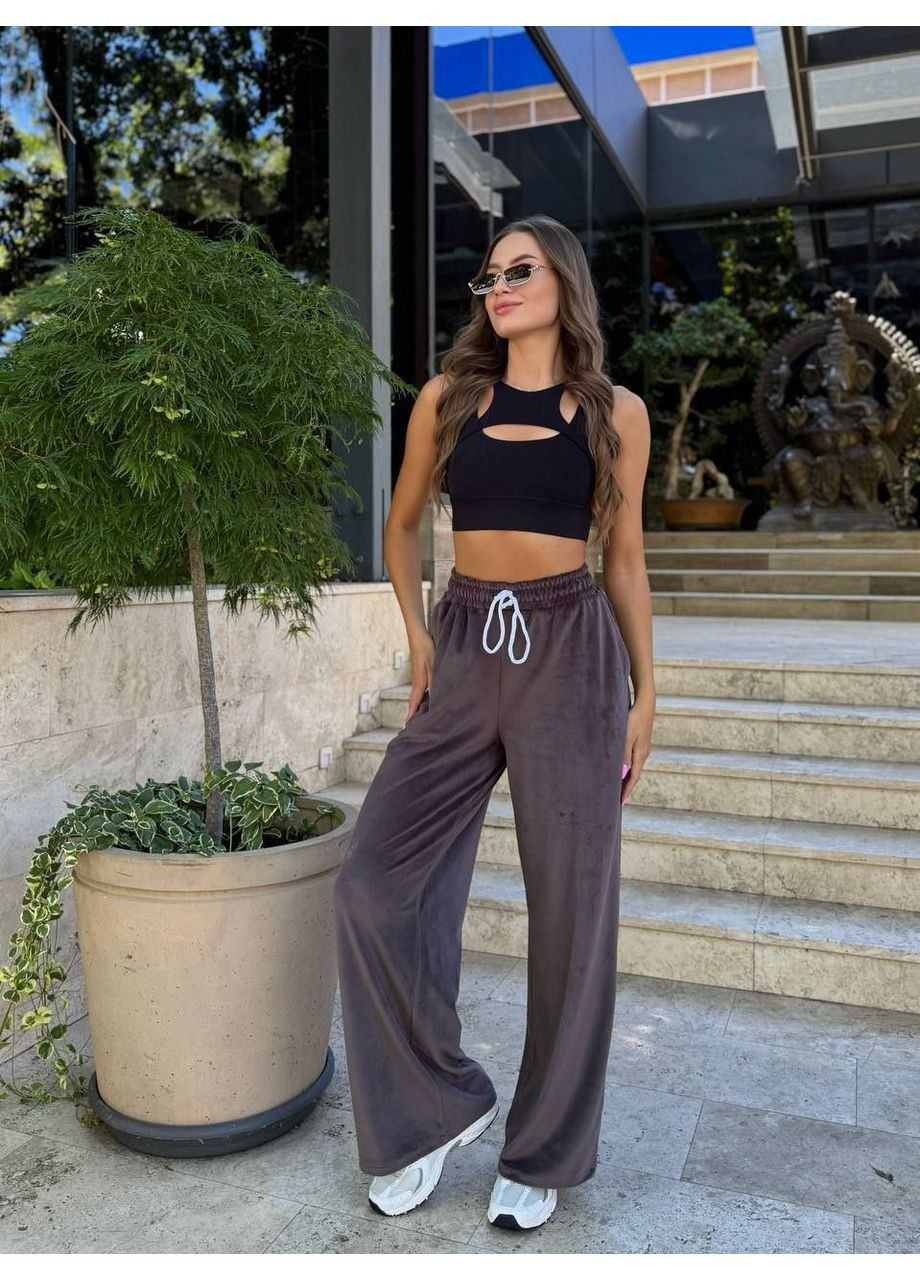 Стильні жіночі велюрові брюки вільного крою Україна (361856411)